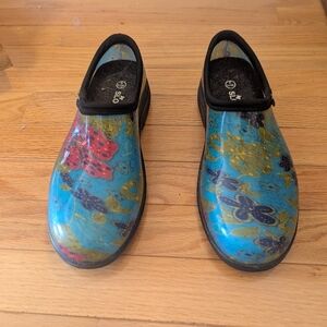 Sloggers Garden Shoes Women's Size 9 Waterproof Floral Made USA Low Top Slip On